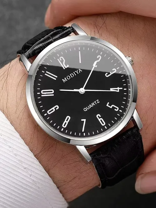 3개/세트 Fashio 아랍어 다이얼 남성 비즈니스 시계 캐주얼 가죽 스트랩 쿼츠 손목시계 Reloj Hombre(상자 없음)