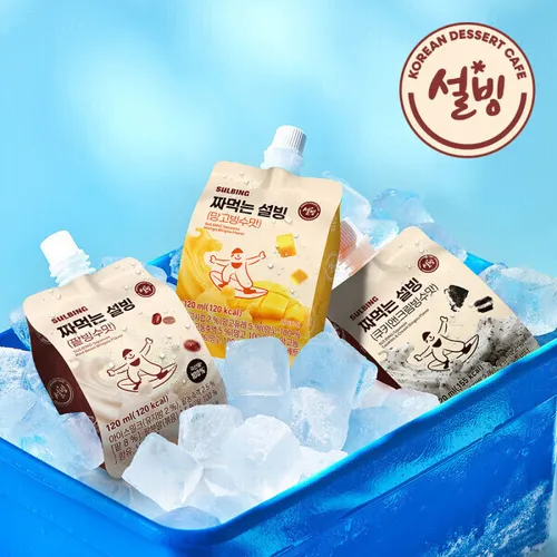 짜먹는 설빙 아이스크림 120ml 24개 골라담기(팥빙수맛/망고맛/쿠키앤크림맛)