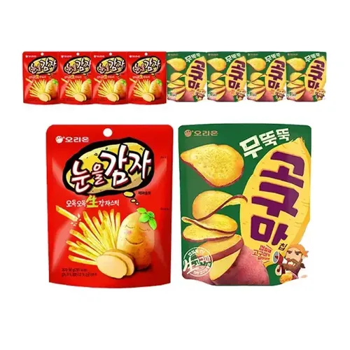 오리온 무뚝뚝 고구마칩 56g,+ 눈을감자 56g 각5개 (총10개)