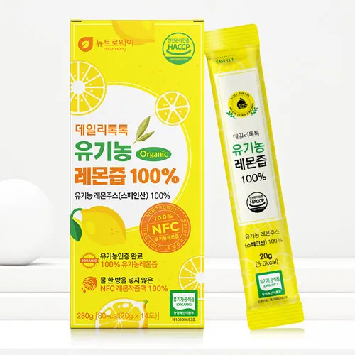 뉴트로웨이 데일리톡톡 유기농 레몬즙/레몬생강즙 100프로 NFC 15g/20g x 14포