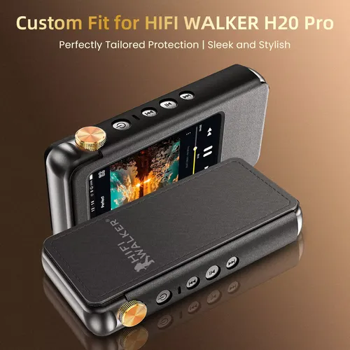 HIFI WALKER H20 Pro 휴대용 HiFi 음악 플레이어용 보호용 PU 가죽 케이스, 충격 방지 및 내구성, 블랙