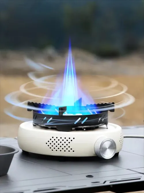 BISINNA 휴대용 캠핑 가스 스토브 12800W 하이킹 피크닉 바베큐 야외 요리를 위한 어댑터가 있는 고출력 방풍 분할 버너