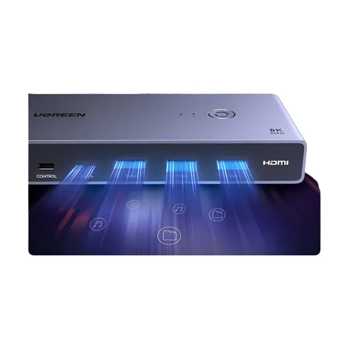 UGREEN HDMI KVM 스위치, USB C USB3.0 KVM 스위처, 모니터, 프린터, 키보드, 마우스 지지대 3D ,HDR 비전 1 개 공유, 8K 60Hz, 2 PC