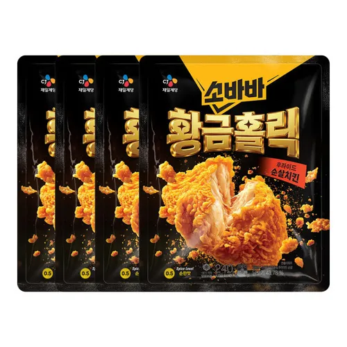 (12%결제할인)CJ 고메 소바바 황금홀릭 순살 240G 4개