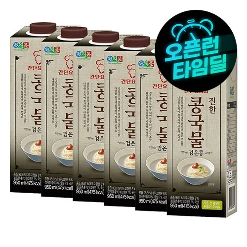 정식품 진한 콩국물 검은콩 950ml 6팩