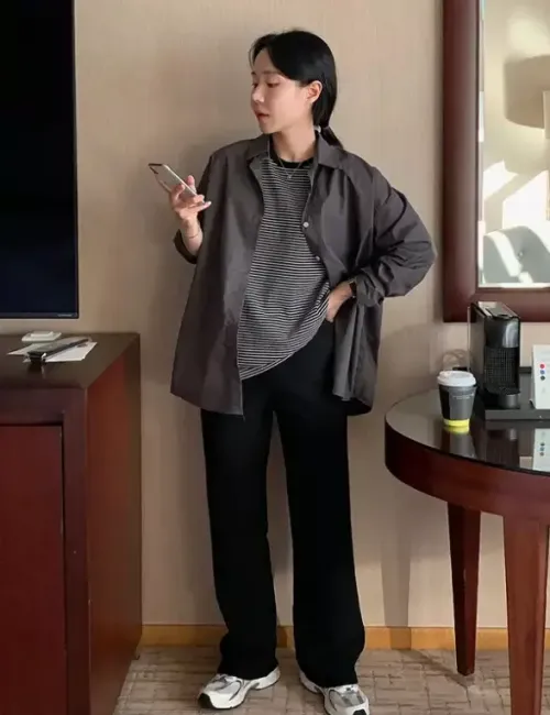 만능 톡톡 스판 일자핏 밴딩 팬츠 (one color)
