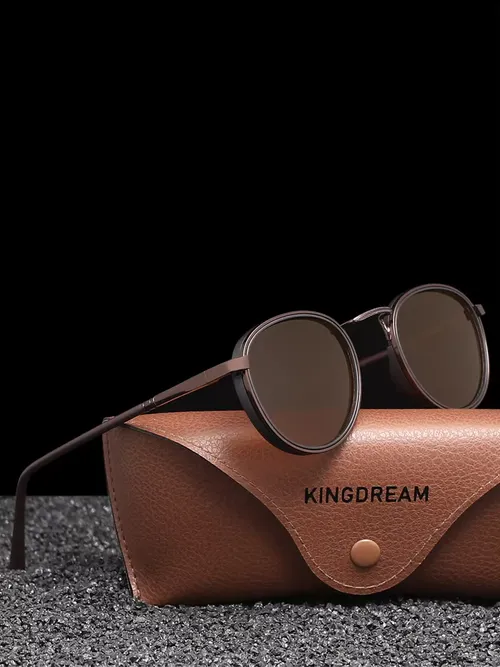 KINGDREAM 편광 선글라스 라운드 프레임 남성 여성 디자인 레트로 UV400 안경 눈부심 방지 인과 운전 안경