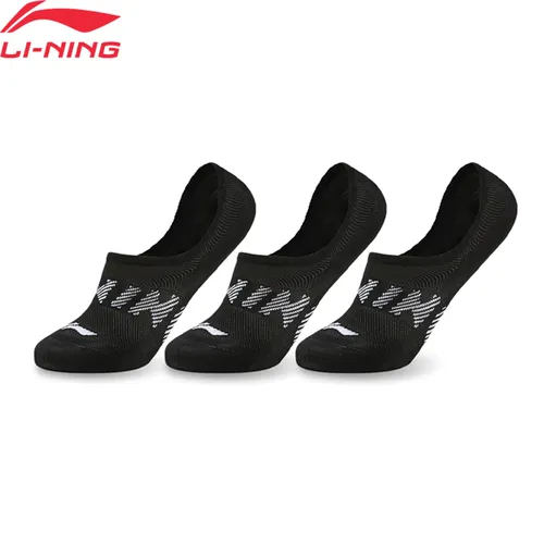 Li-Ning 유니섹스 스포츠 스타일 3쌍 양말 22-28cm 통기성 편안한 LiNing 남성 여성 편지 세련된 양말 AWTW061