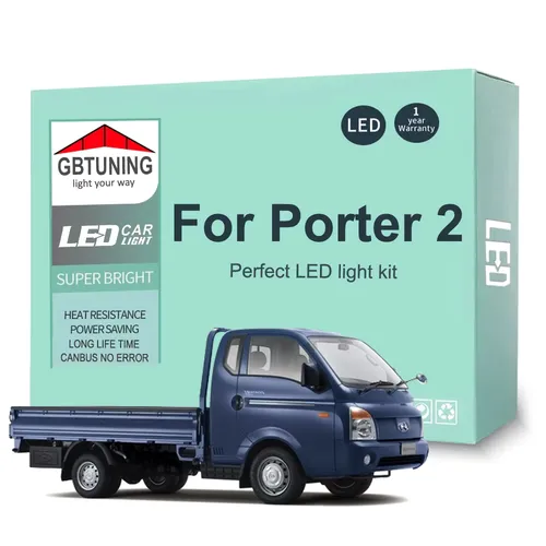 현대 포터 2 용 8Pcs 자동차 액세서리 2010-2017 2018 2019 2020 2021 2022 2023 2024 Canbus LED 인테리어 전구 도구