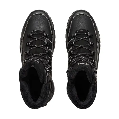 Li-Ning 유니섹스 LN CONQUEROR LITE 라이프스타일 신발 플리스 겨울 따뜻한 미드탑 캐주얼 신발 LiNing 반사 스니커즈 AGCV393