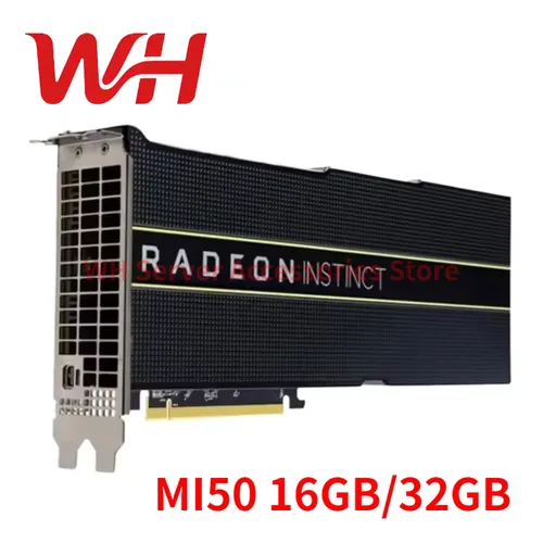 AMD 라데온 인스팅트 MI50 16GB 32GB HBM2 가속기 GPU 그래픽 카드 (머신러닝, HPC, AI 컴퓨팅용)