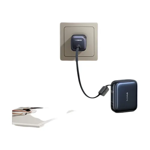 베이스어스 45W 미니 파워뱅크 10000mAh 내장 USB-C 케이블 포켓 사이즈 소형 고속 충전 휴대용 아이폰 17 삼성 S25용
