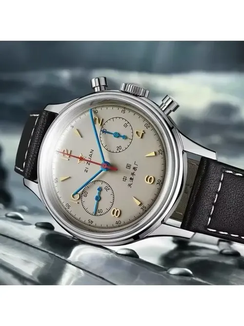 남성용 시계 1963 파일럿 자동 시계 42mm 방수 레트로 쿼츠 크로노그래프 빈티지 드레스 시계
