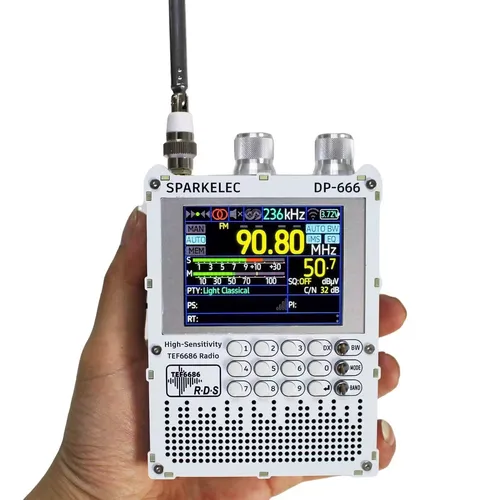 신제품 DP-666 TEF6686 라디오 고감도 풀밴드 FM AM LW MW SW 단파 ESP32 RDS 2.8인치 IPS LCD
