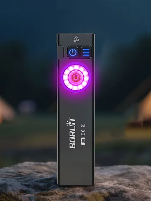 BORUiT U8 650LM EDC LED 손전등 타입-C 충전식 작업등 자석 방수 캠핑 포켓 랜턴