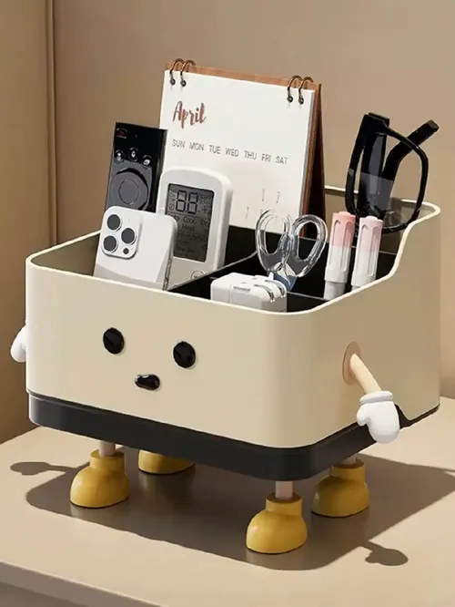 1pc 다기능 데스크탑 보관함, 화장품 조직 선반 수조 보관함 및 디스플레이 상자(스티커 포함)