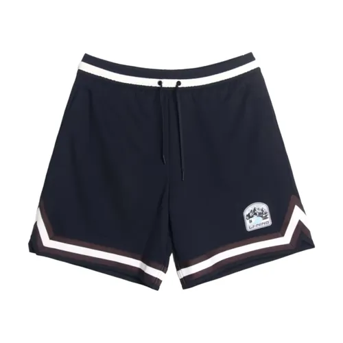 Li-Ning 남성용 농구 반바지 레귤러 핏 100% 폴리에스테르 통기성 조절 가능한 허리 LiNing 스포츠 하의 AKSV941