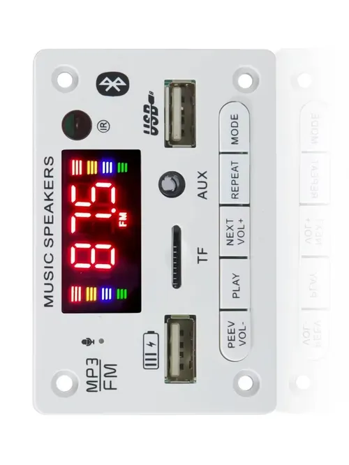 6V 12V 블루투스 5.0 MP3 디코딩 보드 모듈 무선 자동차 USB MP3 플레이어 TF 카드 슬롯 USB FM 마이크 핸즈프리 제어