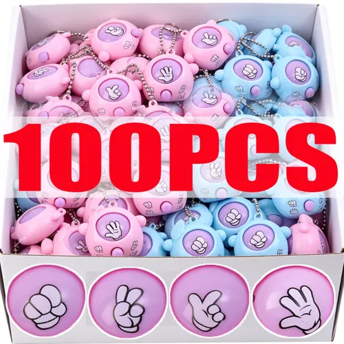 10-100PCS 키체인이 있는 재미있는 추측 계란 게임 어린이 생일 파티 선물 크리스마스 결혼 선물 손님 보상 피냐타 필러