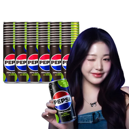 펩시제로 라임 210ml 60캔 (30캔 2박스) +펩시 캔쿨러 증정 / 펩시/펩제라/제로탄산/콜라
