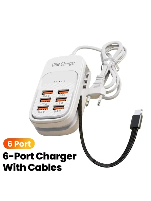 6 in 1 멀티 포트 USB 충전 스테이션 3PD 3USB 데스크탑 멀티탭 고속 충전 어댑터 EU UK US 플러그 여행용 충전 소켓