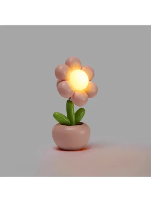 침실 책상에 대 한 미니 LED 꽃 화분 밤 빛 미니 테이블 램프 데스크탑 어린이 선물 크리 에이 티브 장식 밤 램프