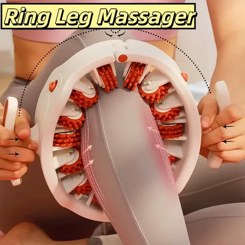 링 레그 마사지기 마사지 롤러 탈부착 가능한 허벅지 토너 & 마사지기 2-in-1 다리 피트니스 장비 근육 슬리밍 및 이완용