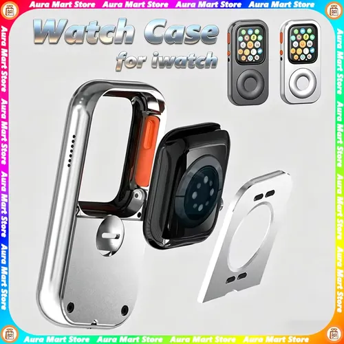 iWatch용 새로운 RePod, Apple Watch 시리즈용 CNC 알루미늄 합금 보호 케이스, 10/9/8/7/6 시리즈 호환, 레트로 팟 스타일 액세서리
