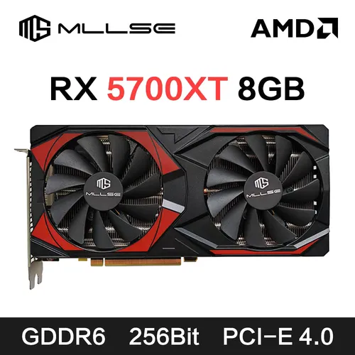 MLLSE AMD RX5700 XT 8GB 그래픽 카드 GDDR6 256비트 PCI-E 4.0×16 6+8핀 라데온 GPU Rx 5600XT 게이밍 비디오 카드 플라카 데 비디오