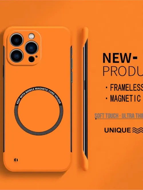 【표면에 철판 접착제가 붙여져 있음】iPhone 15 14 Pro Max 13 12 Mini 11 Pro Max 커버용 초박형 하드 마그네틱 프레임리스 휴대폰 케이스