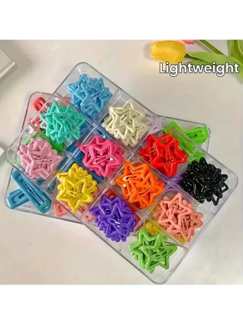20/50Pcs 별 모양의 합금 헤어 클립 우아한 복고풍 스타일 경량 중공 디자인 헤어 액세서리 매일 착용 스타일링