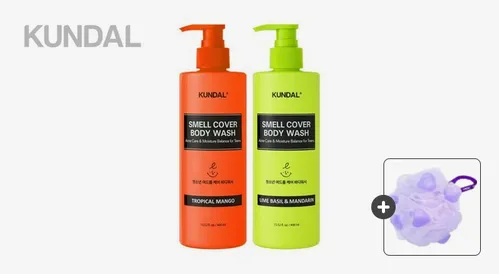 (지마켓단독) 쿤달 올데이 스멜커버 청소년 바디워시 2종 400ml 2개 +증정