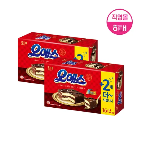 해태제과 오예스 540g 16개+2개더 x 2곽(총36개입)
