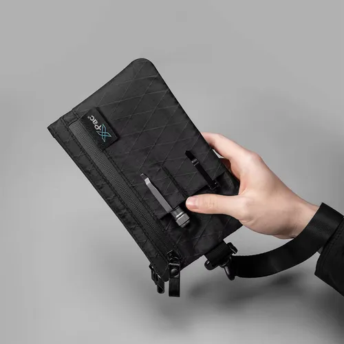 X-pac RFID 차단 도난 방지 지갑 카드 홀더 및 현금 포켓 포함 - 손목 스트랩이 있는 X-Pac 여행용 핸드백