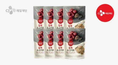 CJ 햇반 국산쌀 듬뿍 소고기죽 420g 8개 즉석죽