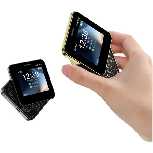 서보 90 ° 회전 측면 슬라이더 전화 2G GSM FM 라디오 손전등 매직 음성 MP4 듀얼 SIM 카드 2.4 "미니 회전식 휴대 전화