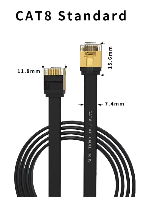 CYANMI 이더넷 케이블, CAT8 40Gbps CAT 6 이더넷 케이블, 네트워크 랜, PC 모뎀 노트북 PS 5 라우터, RJ45 플랫 Cat 8 이더넷 케이블