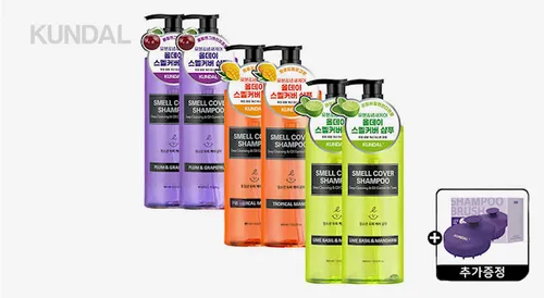 쿤달 올데이 정수리냄새 스멜커버 청소년샴푸 3종 400ml 2개 +(증정) 브러쉬