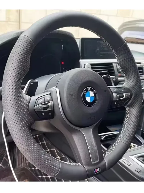 DIY 마이크로 화이버 가죽 자동차 핸들 커버 BMW M 스포츠 F06 F10 F15 F16 F20 F21 F25 F30 F32gt F80 F82 X1 X3 x5