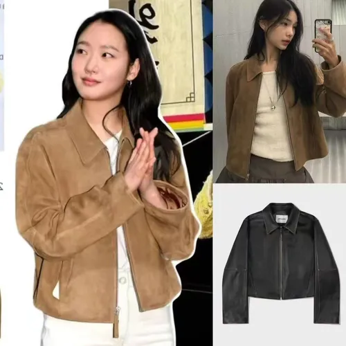 Lowclassic 봄 2026 지퍼 스웨이드 재킷 슬리밍 빈티지 칼라 여성용 통근 스타일 일반 길이 아우터웨어