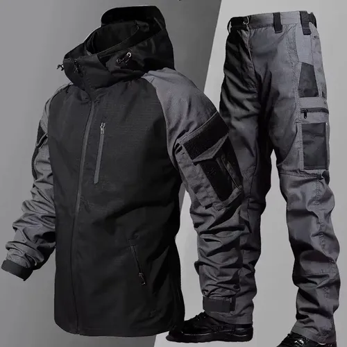새로운 전술 방수 세트 남자 특수 부대 전투 훈련 양복 야외 멀티 포켓 유니폼 Airsoft 육군 Tracksuit