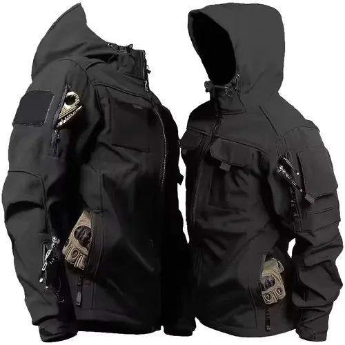 새로운 가을 WinterTactical 재킷 남자 군사 소프트 쉘 방수 Windproof 후드 재킷 야외 기능성 멀티 포켓