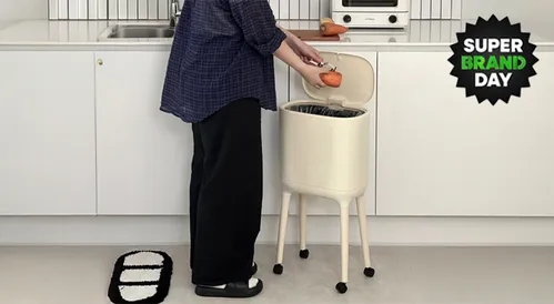 (정품/타임특가)허리숙일필요없는 롱레그 이동식 원터치 휴지통 냄새차단 대용량 기저귀 쓰레기통 인테리어