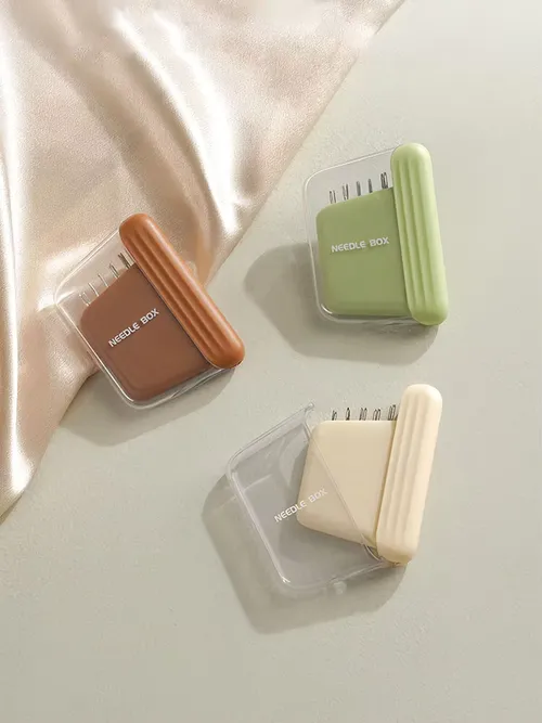 1Pcs 자기 흡입 손 바느질 바늘 보관 상자, 10 바늘, 바느질 바늘 세트, 휴대용 바느질 도구