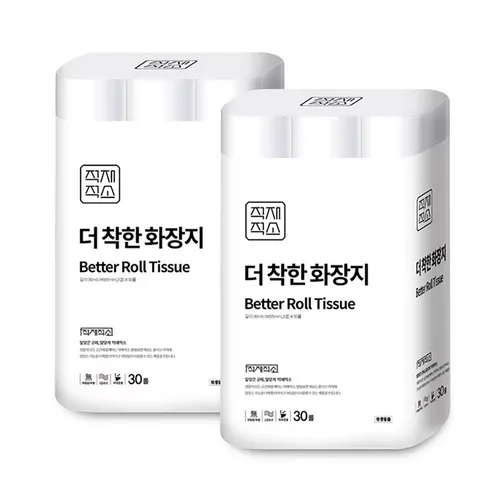 더 착한 화장지 무형광 3겹 30M 30롤 2개 총60롤