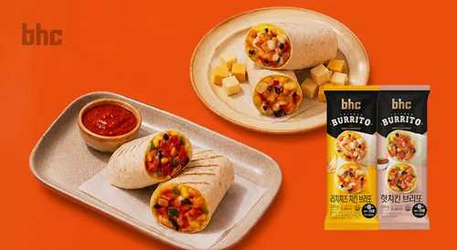 bhc 브리또 2종 총 10팩x125g 리치치즈치킨/핫치킨