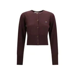 Vivienne Westwood Cropped Silk-Wool Blend Cardigan — Purple