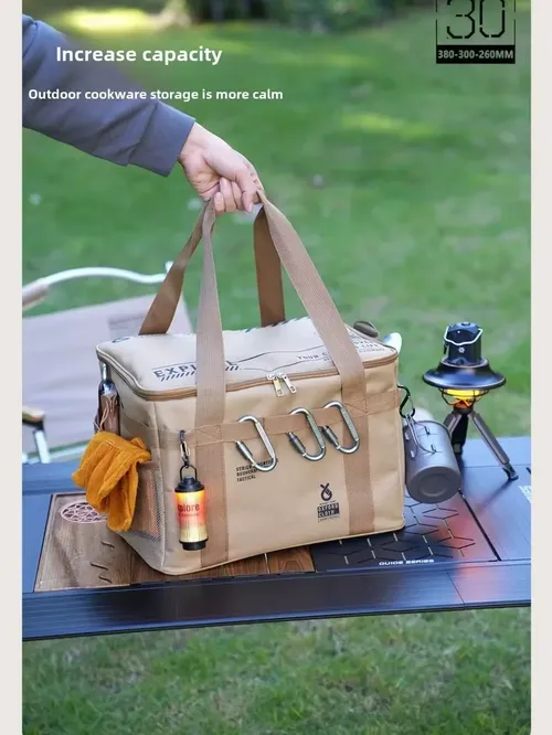 30L/42L/56L 절연 방수 전술 캠핑 가방 접이식 야외 피크닉 식기 보관 상자 대용량 필드 조리기구