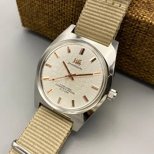 상하이 36MM 수동 기계식 시계 7120 방수 중국산 남성용 시계 도매