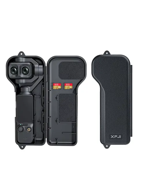 DJI 오즈모 포켓 4P용 XFJI 하드 보호 케이스, 전체 바디 커버, 카메라 렌즈 및 스크린 보호 필름, 퀵 릴리즈 플립 디자인